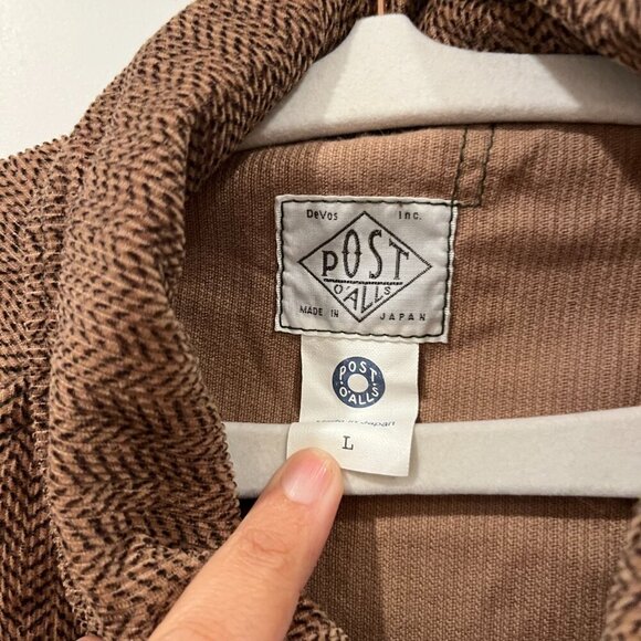 Post O'alls WALKABOUT Men's Shirt Jacket in herringbone print corduroy brown - Picture 4 of 6